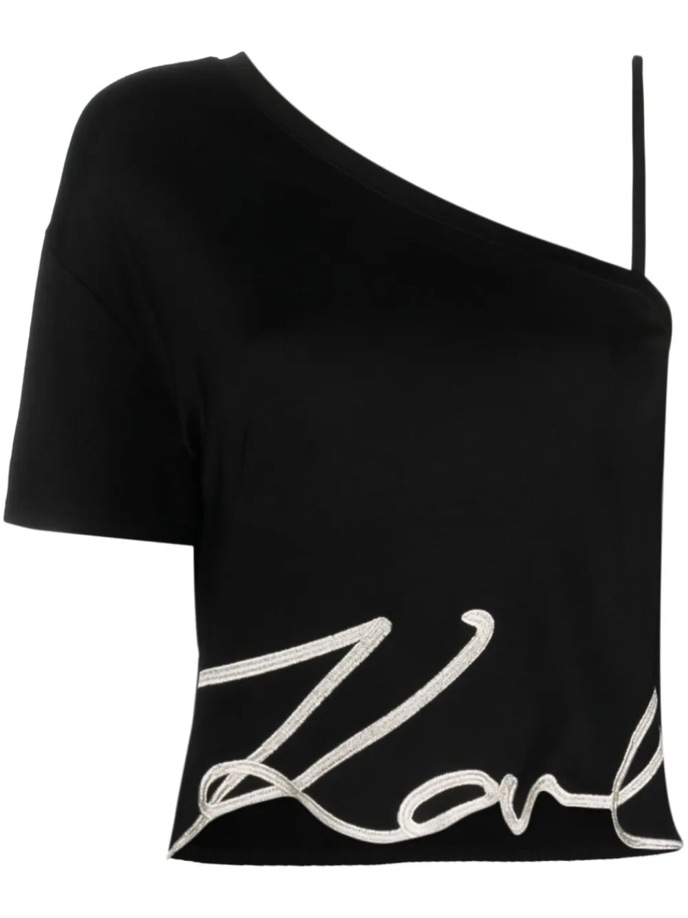 Logo-Print One-Shoulder Top