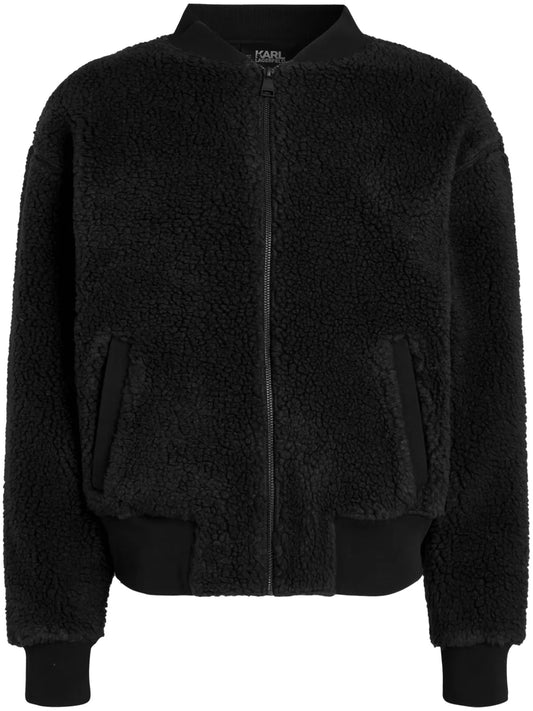 Logo-Embroidered Zip-Up Bomber Jacket