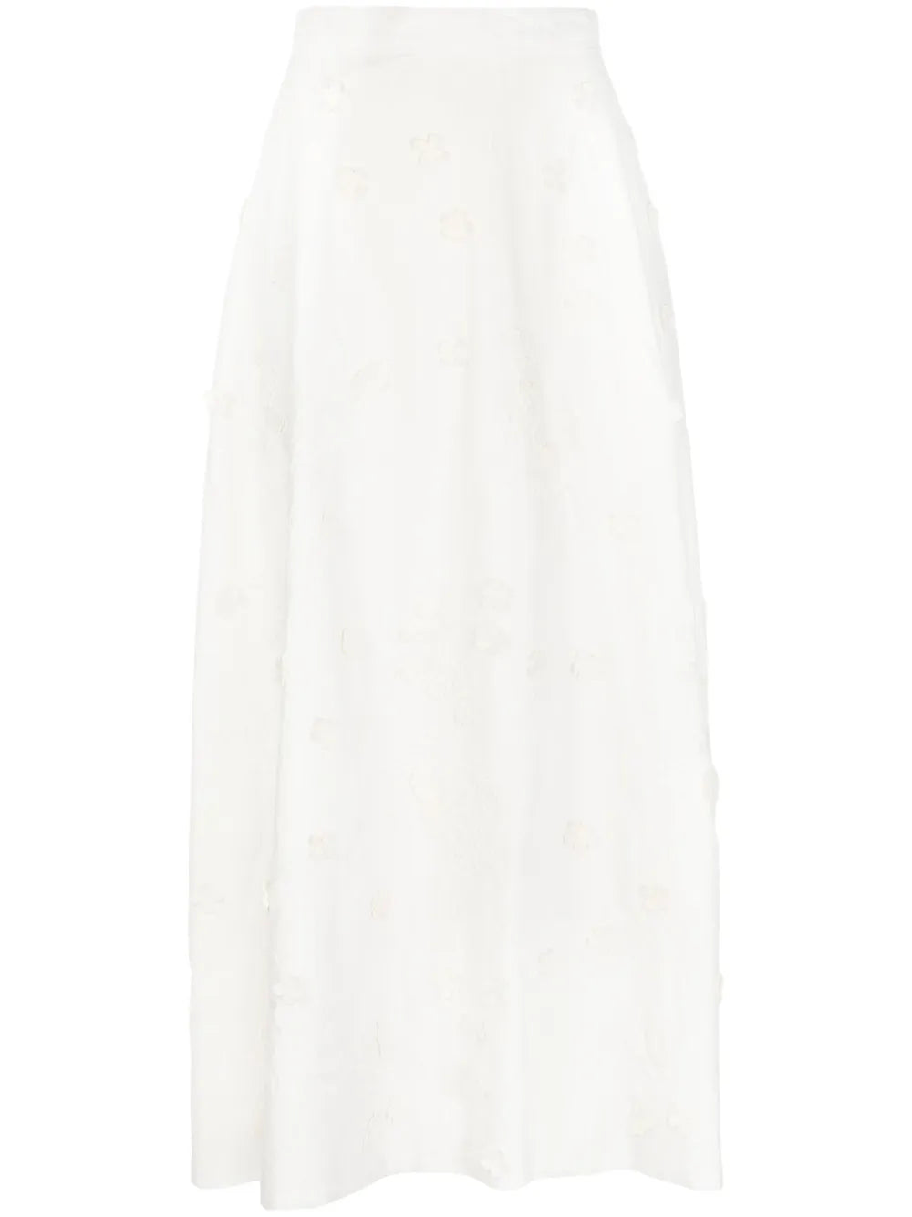 Embroidered Cotton Midi Skirt