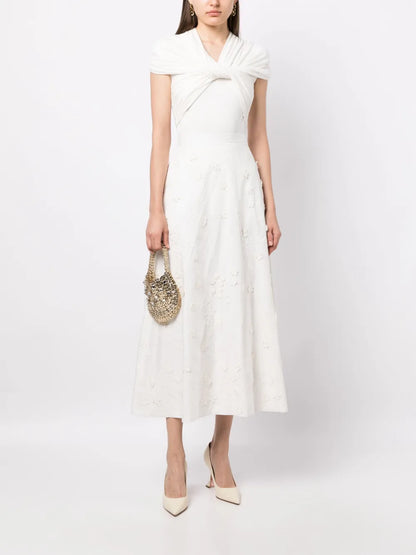 Embroidered Cotton Midi Skirt