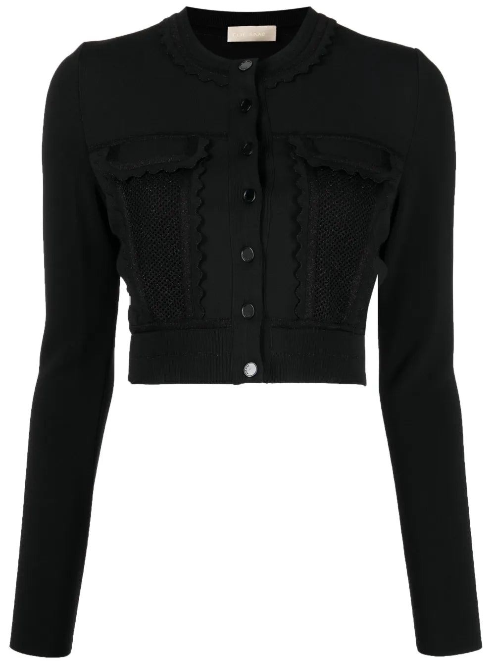 Scallop-Edge Cropped Cardigan