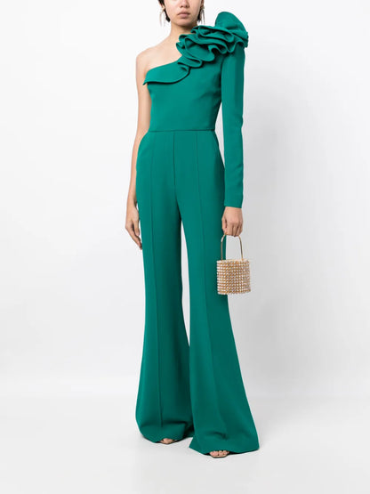 One-Shoulder Ruffled Jumpsuit