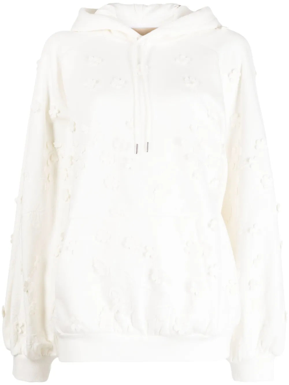 Embroidered-Design Cotton Blend Hoodie