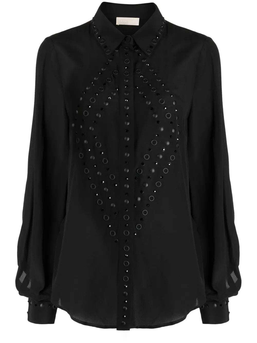 Eyelet-Embellished Silk Shirt