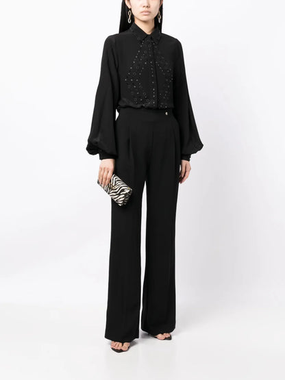 Eyelet-Embellished Silk Shirt
