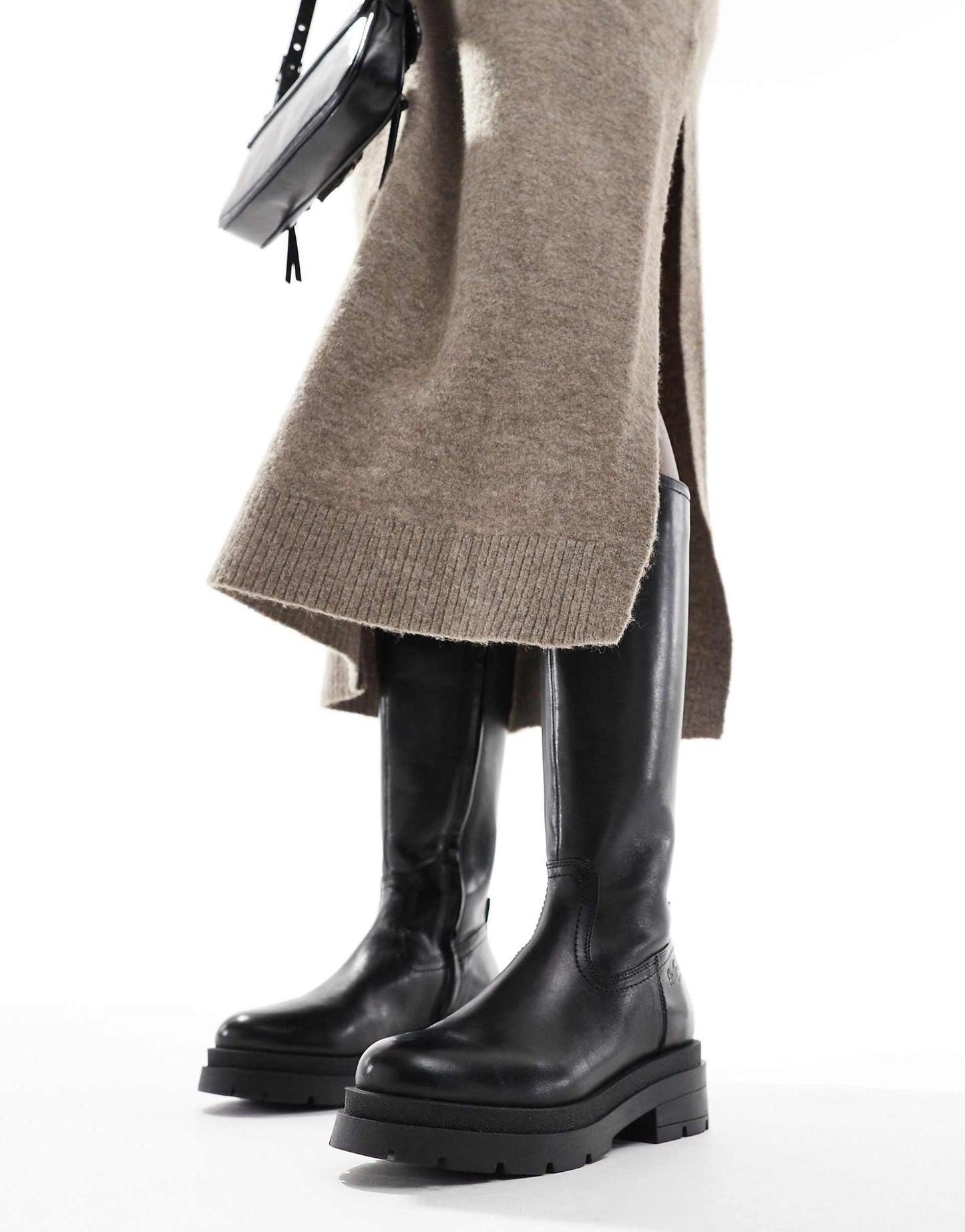 Bond Leather Knee High Biker Boots