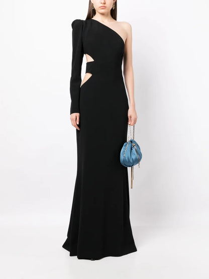 One-Shoulder Cut-Out Maxi Dress
