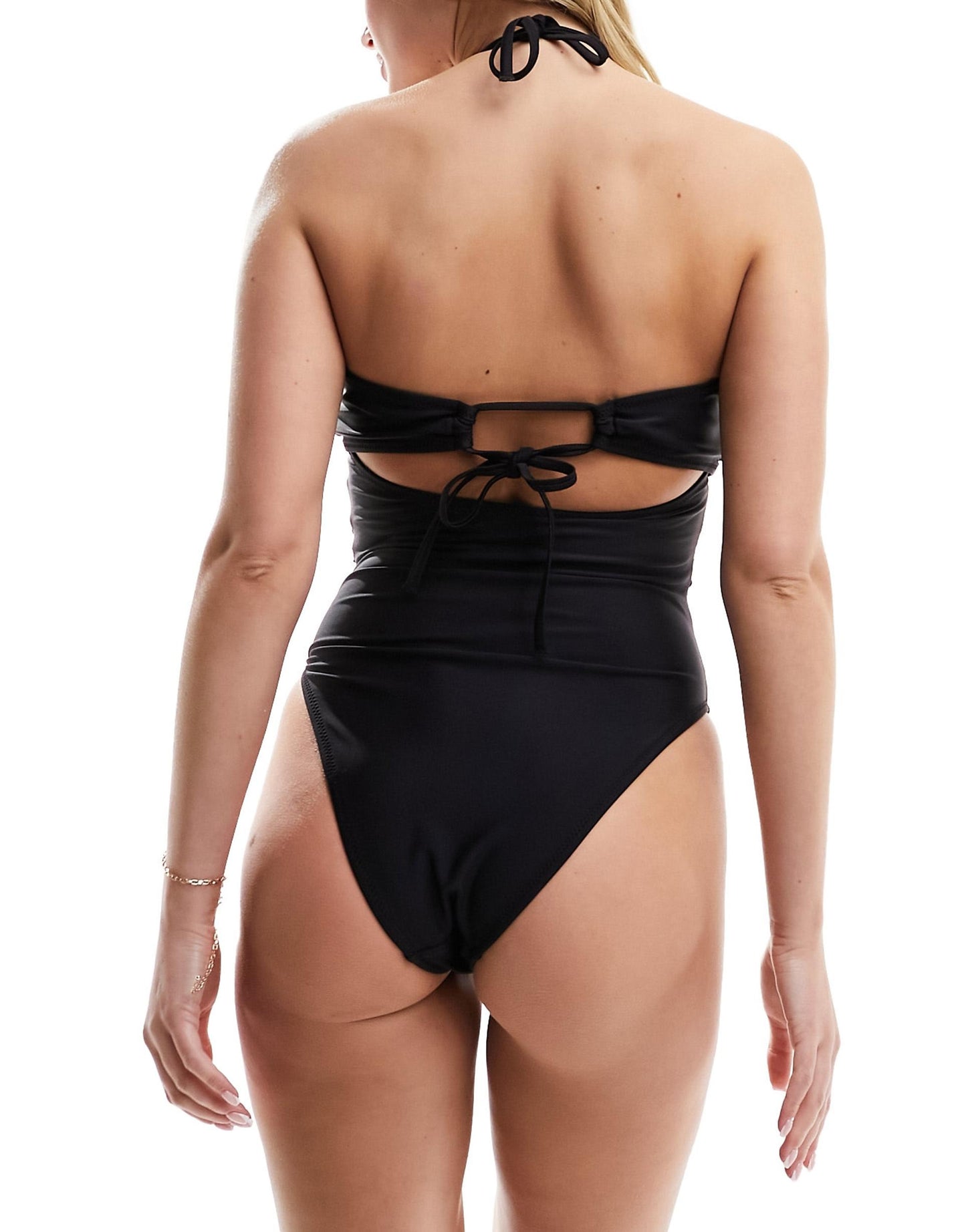 Corsage Detail Bandeau Swimsuit