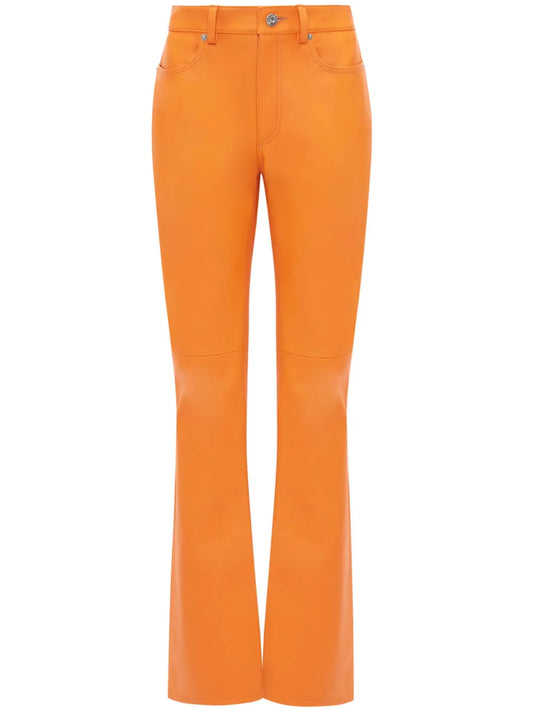 Leather Bootcut-Leg Trousers
