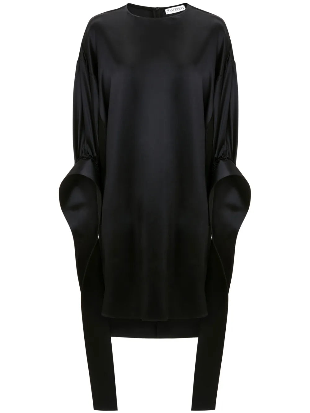 Tab Sleeve Satin-Finish Minidress