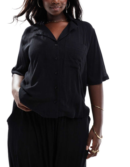 Curve Mix & Match Crinkle Boxy Beach Shirt