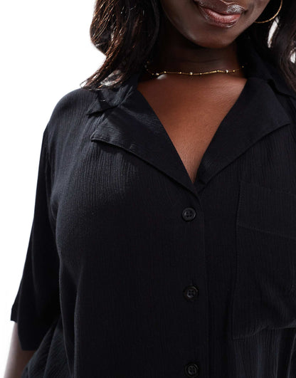 Curve Mix & Match Crinkle Boxy Beach Shirt