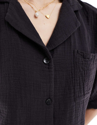Cheesecloth Button Down Shirt Co-Ord