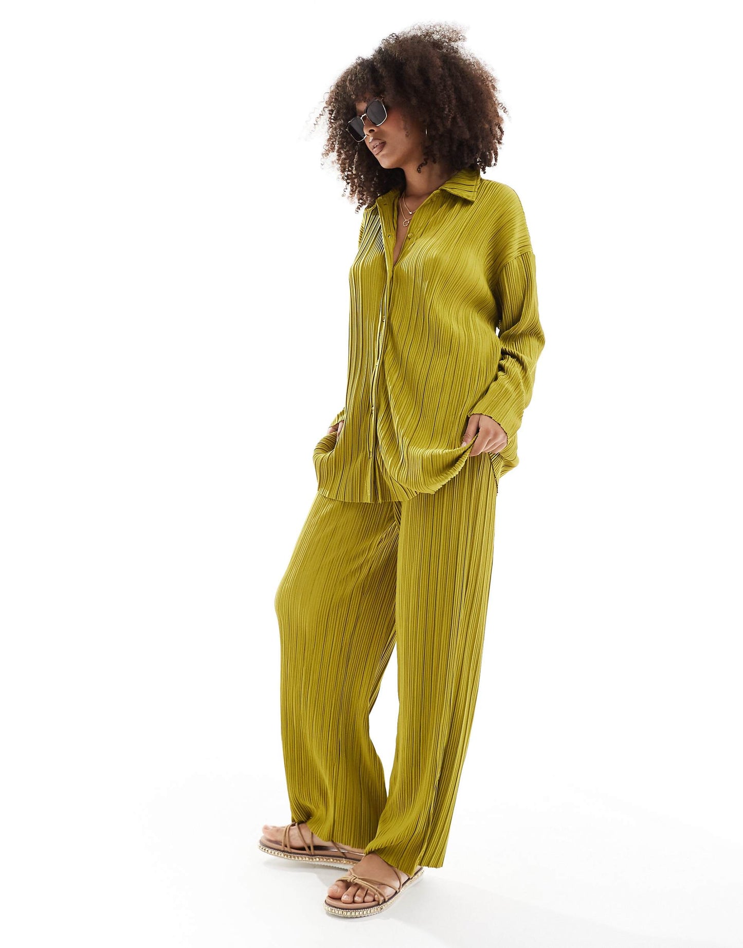 Exclusive Plisse Shirt Co-Ord
