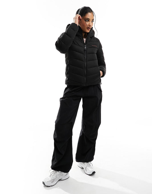 Hooded Microfibre Padded Jacket
