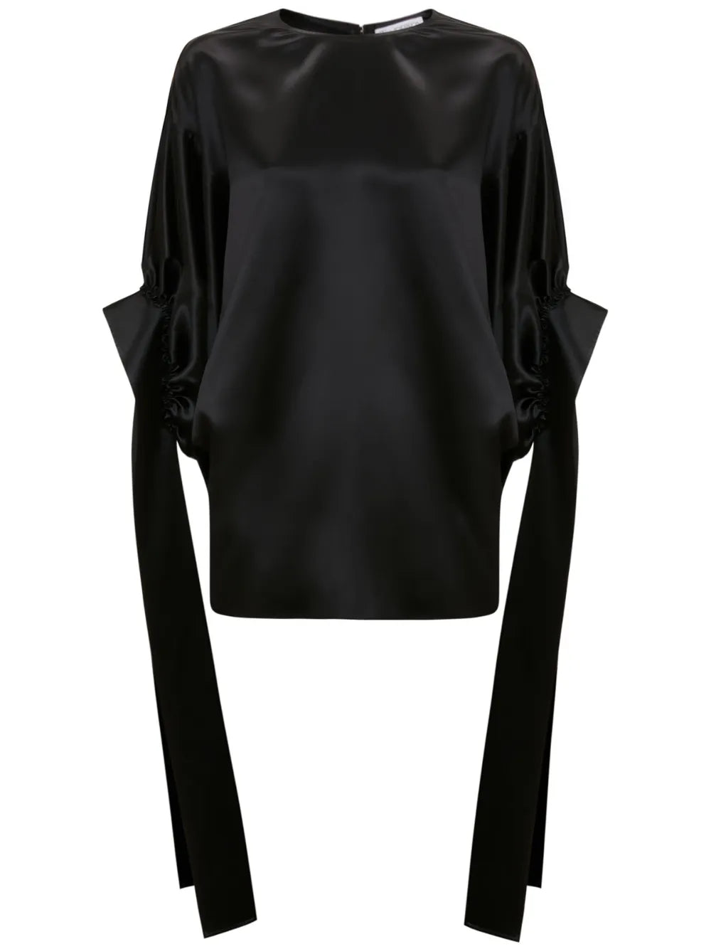 Satin-Finish Pleated Blouse