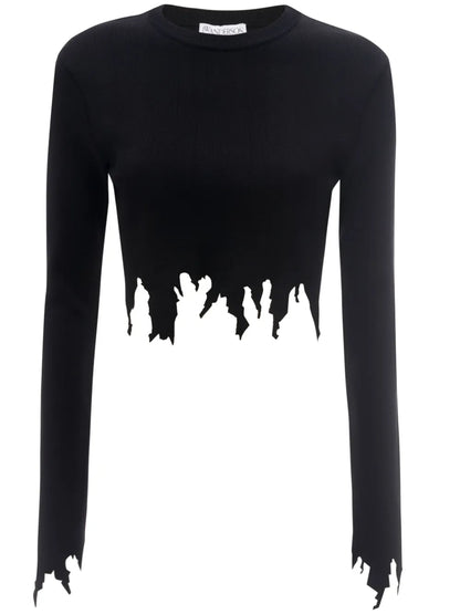 Laser-Cut Fine-Ribbed Jumper