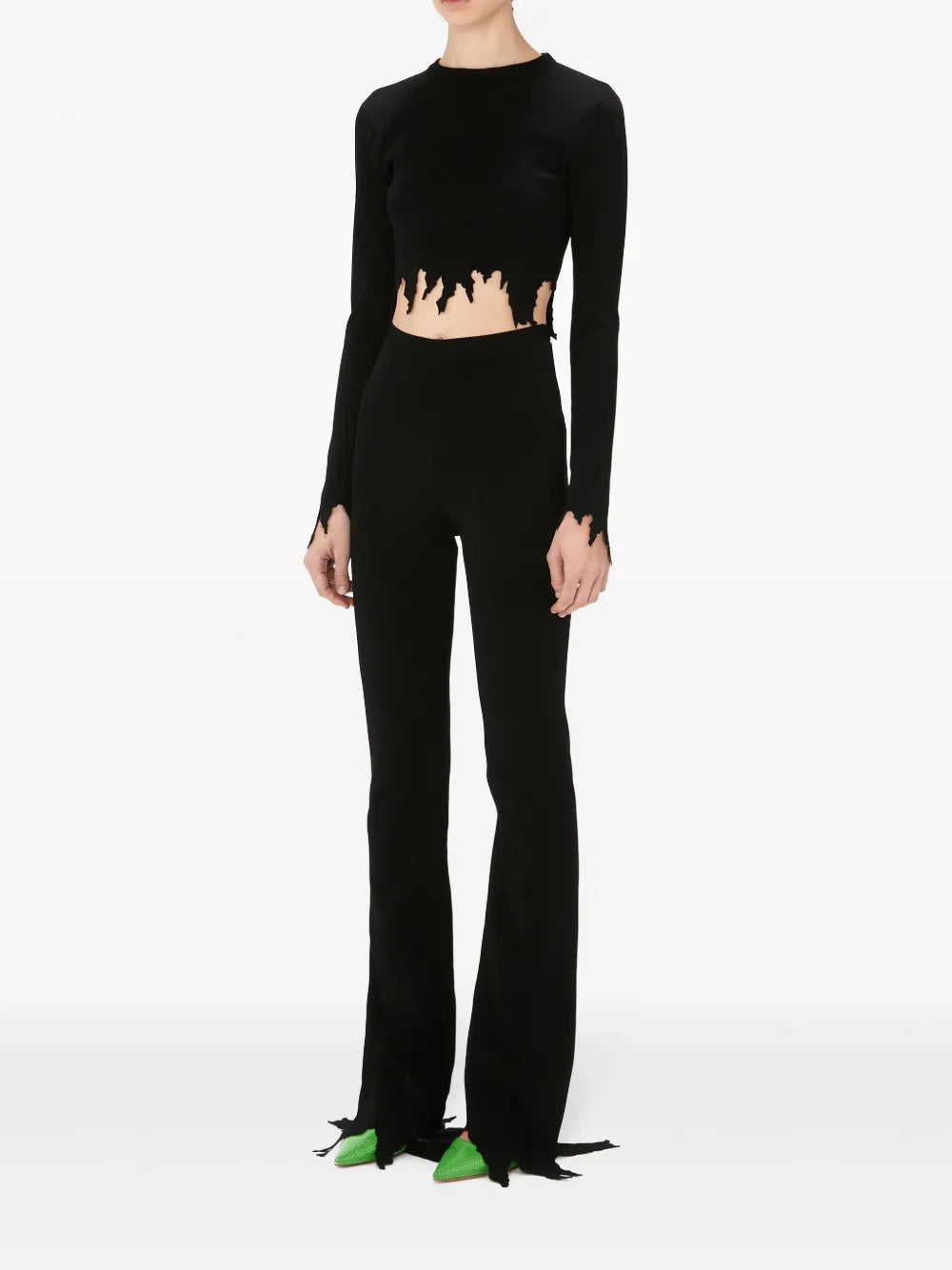 Laser-Cut Fine-Ribbed Jumper