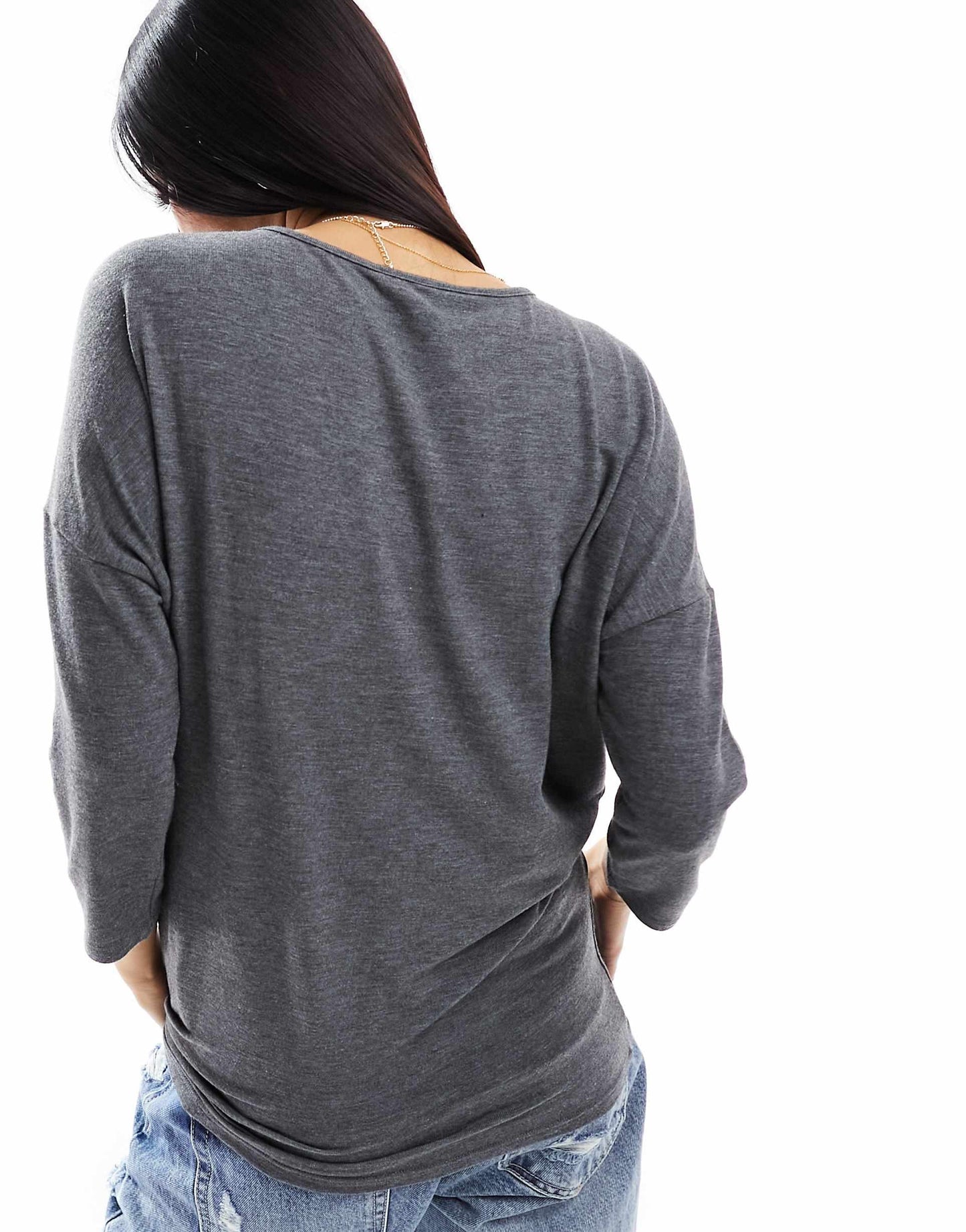 Wide Neck 3/4 Sleeve Top