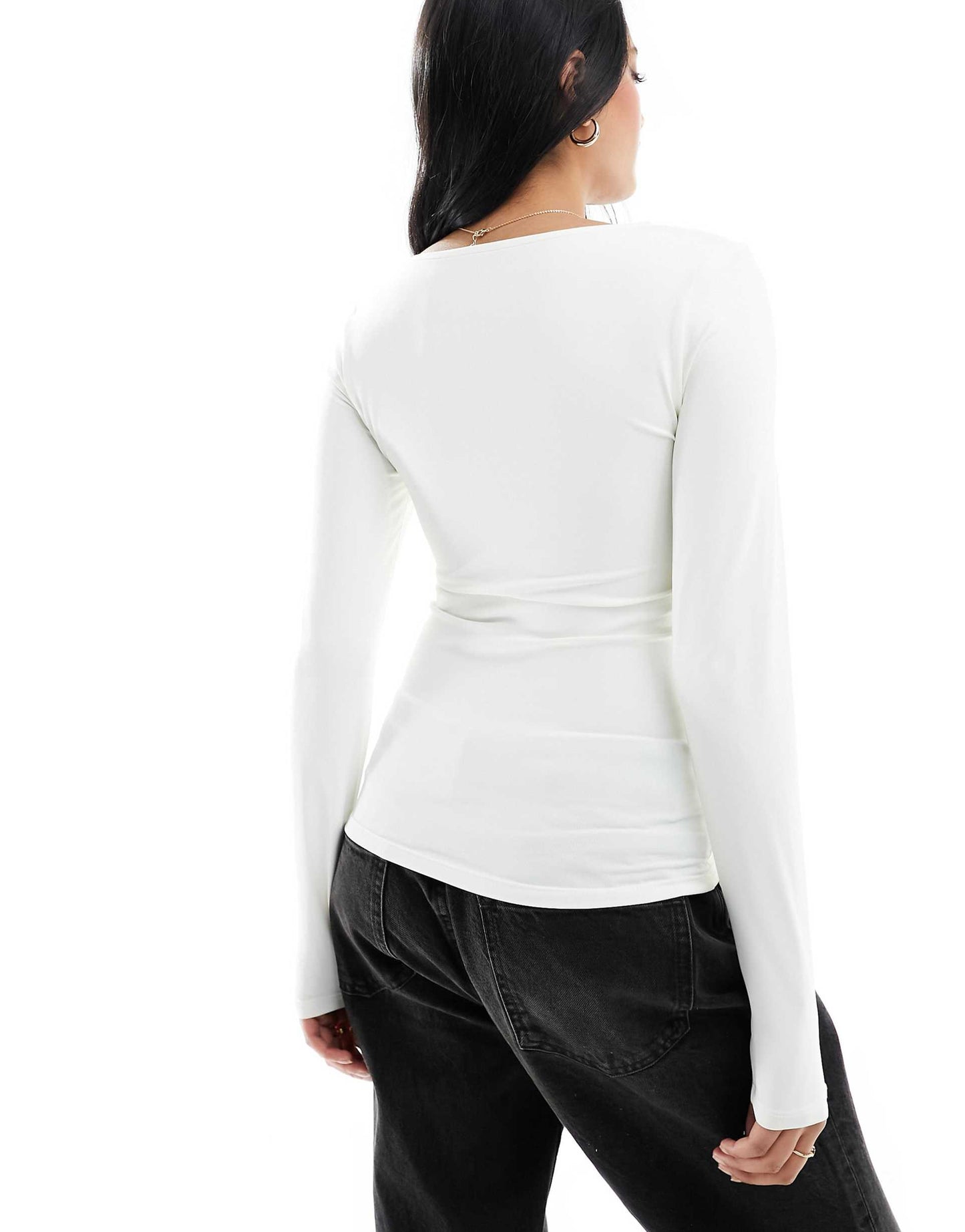 2 Way Long Sleeve Square Neck Top