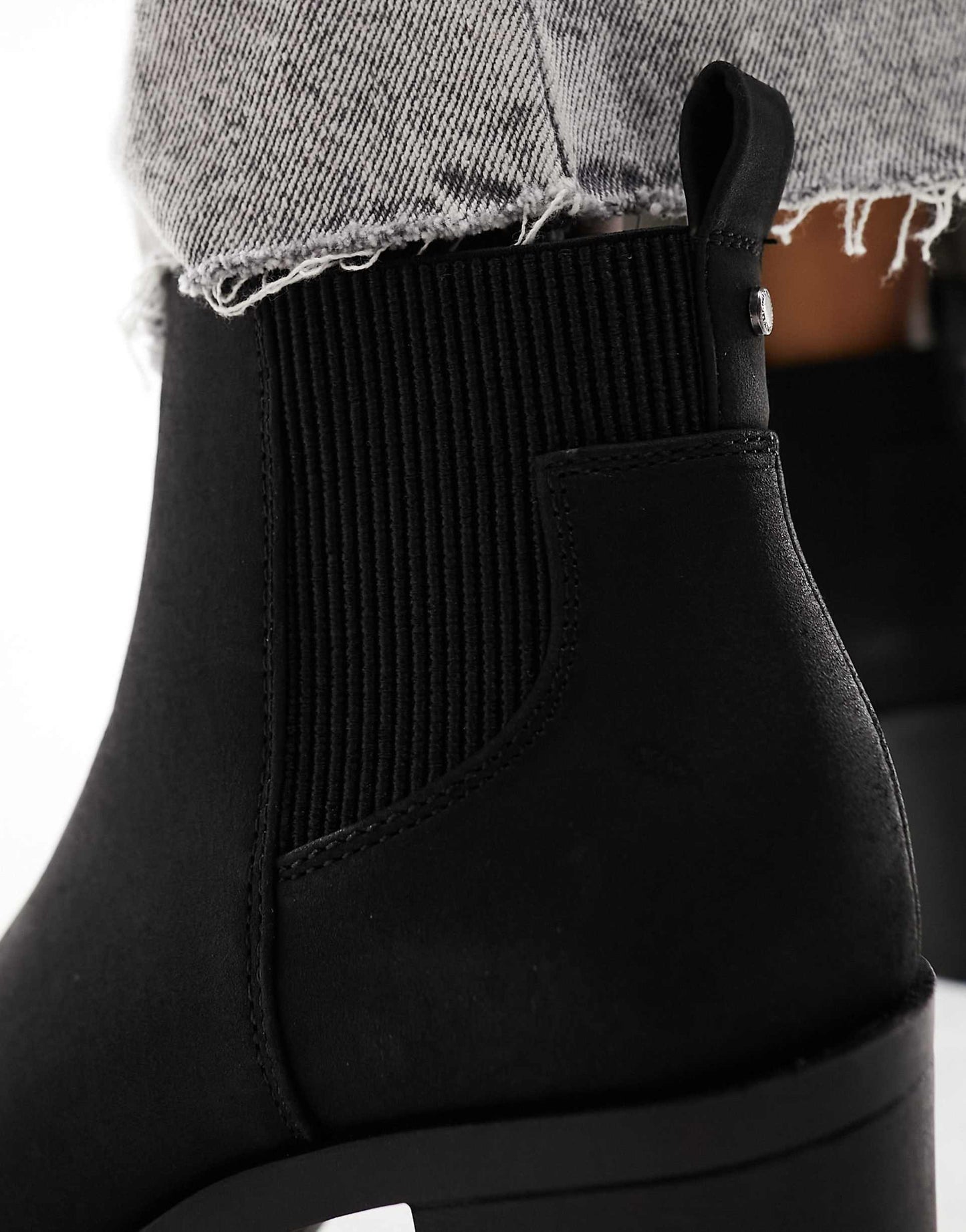 Faux Leather Heeled Boot