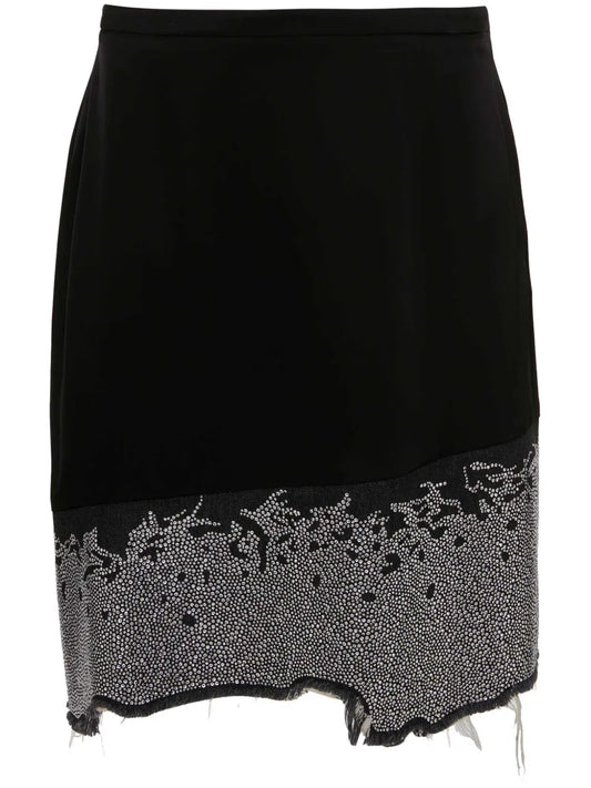 Glitter-Detail Asymmetric Skirt