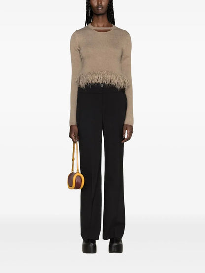 Fringed-Hem Cropped Jumper