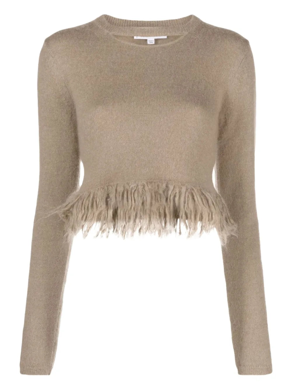 Fringed-Hem Cropped Jumper