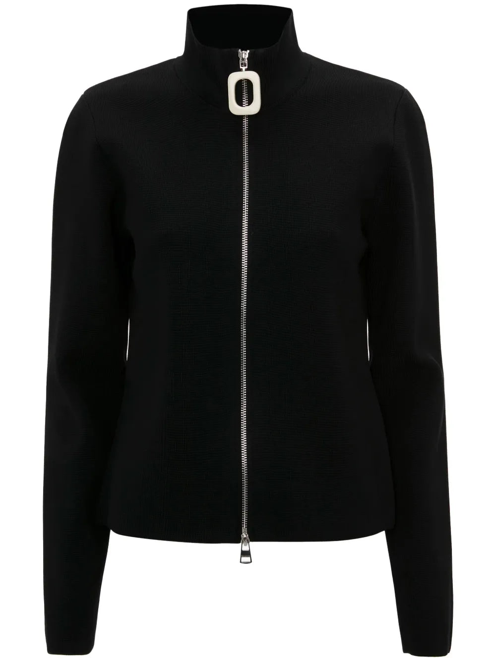 Zip-Up Fine-Knit Cardigan