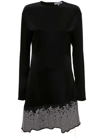 Glitter-Detail Crew-Neck Minidress