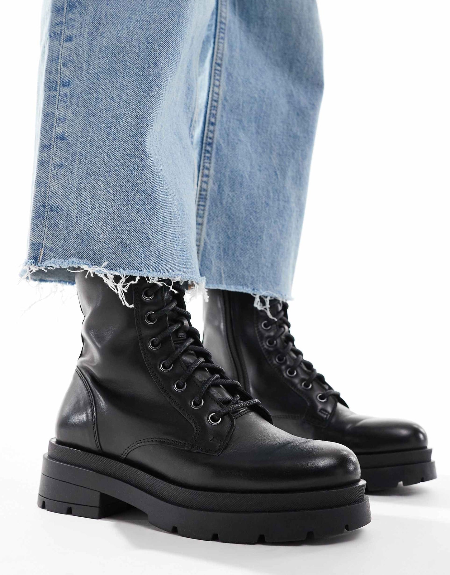 Camden Biker Leather Lace Ups High Boots
