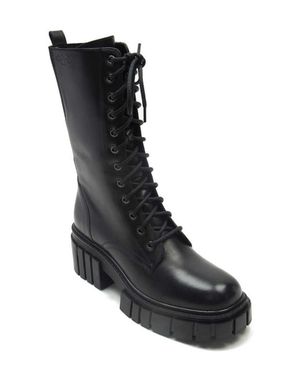 Cannon Leather Lace Up High Knee Boots