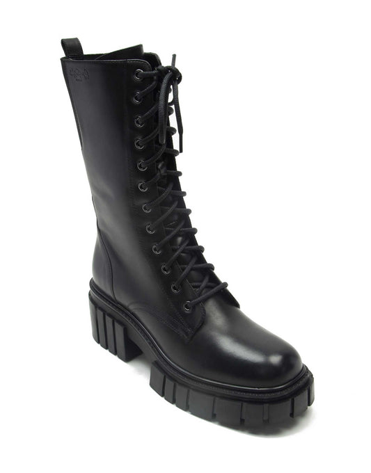 Cannon Leather Lace Up High Knee Boots