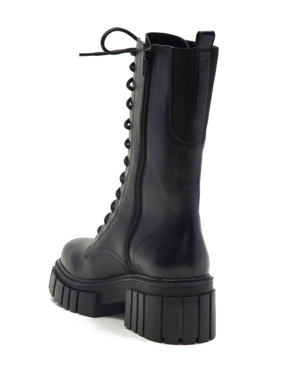 Cannon Leather Lace Up High Knee Boots
