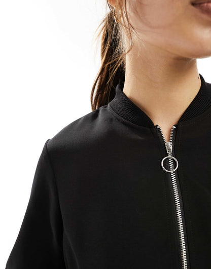 Lightweight Zip Front Bomber Jacket