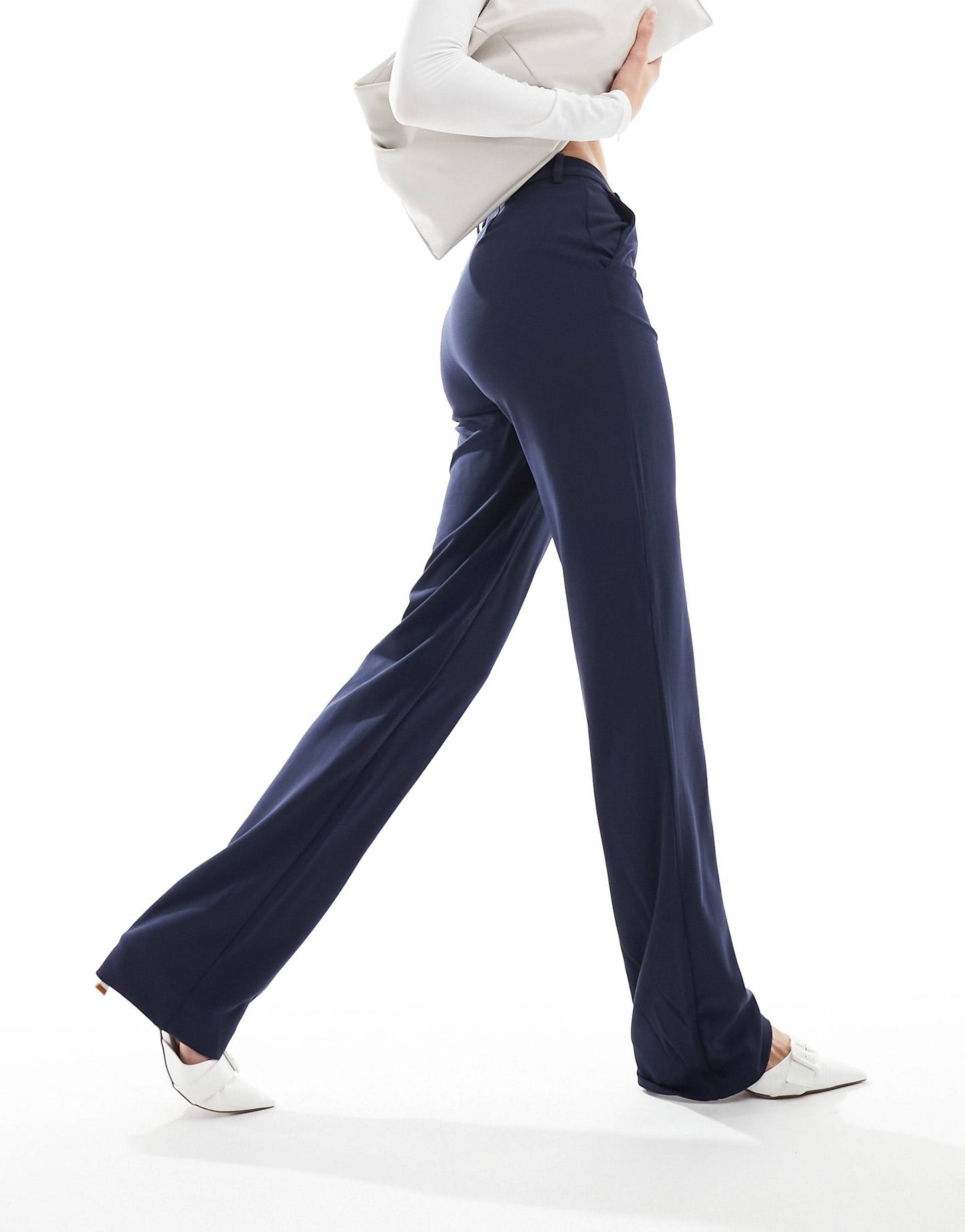 Tall Straight Leg Jersey Trousers With Belt Loops