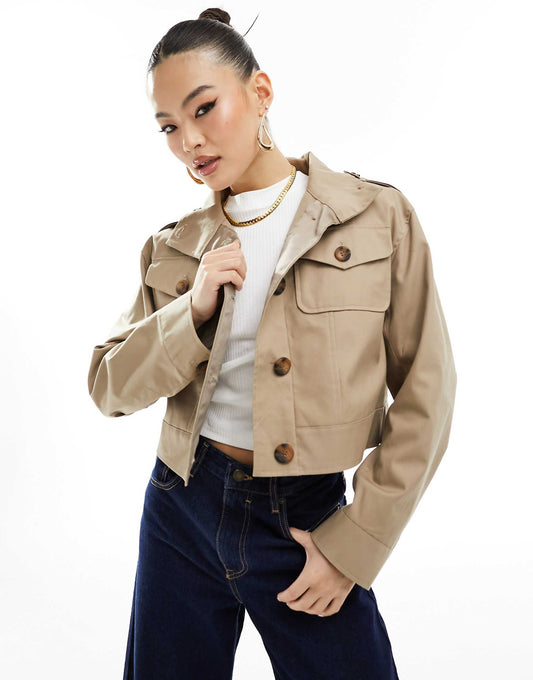 Cropped Trench Jacket