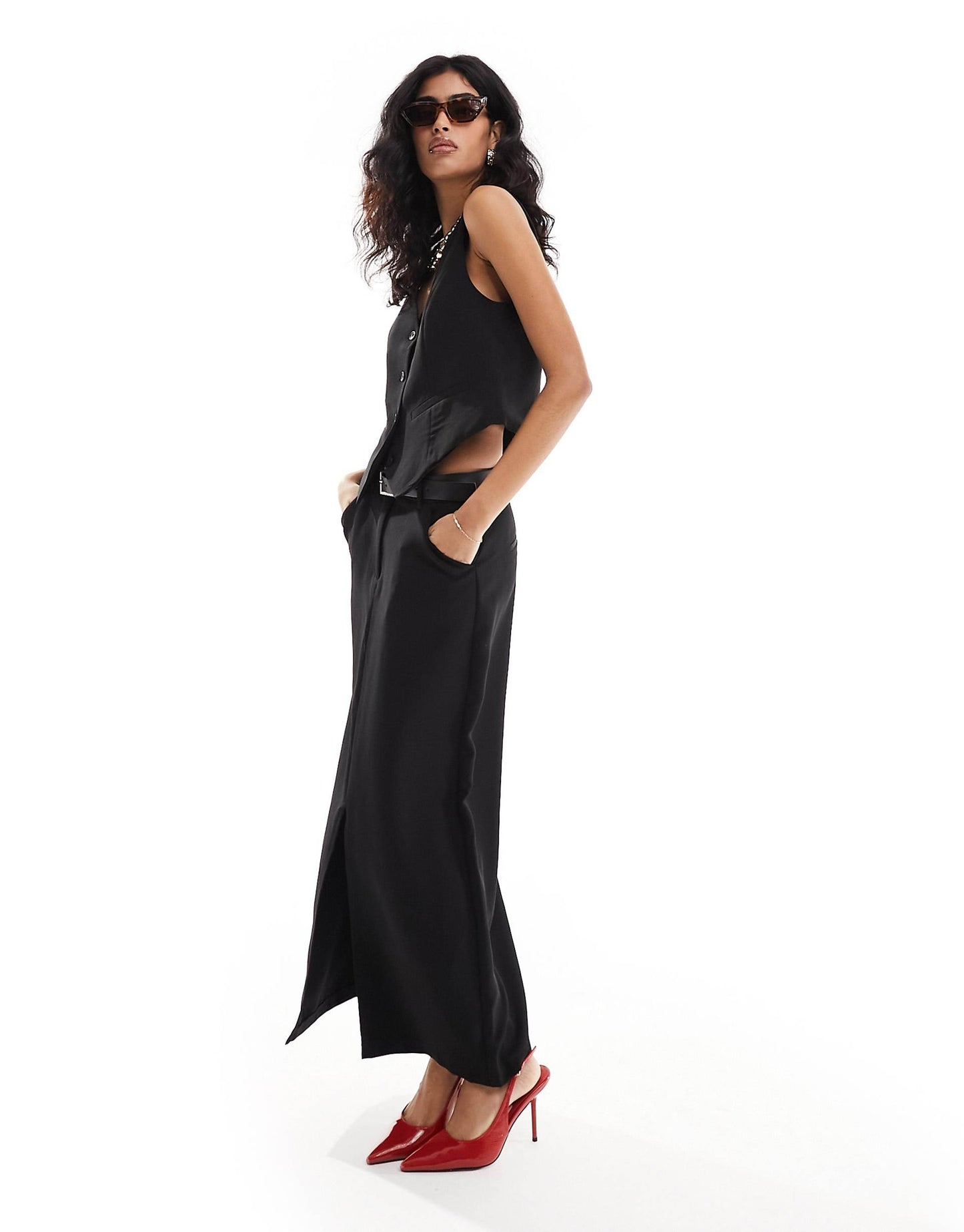 Tailored Maxi Skirt Co-Ord With Front Split