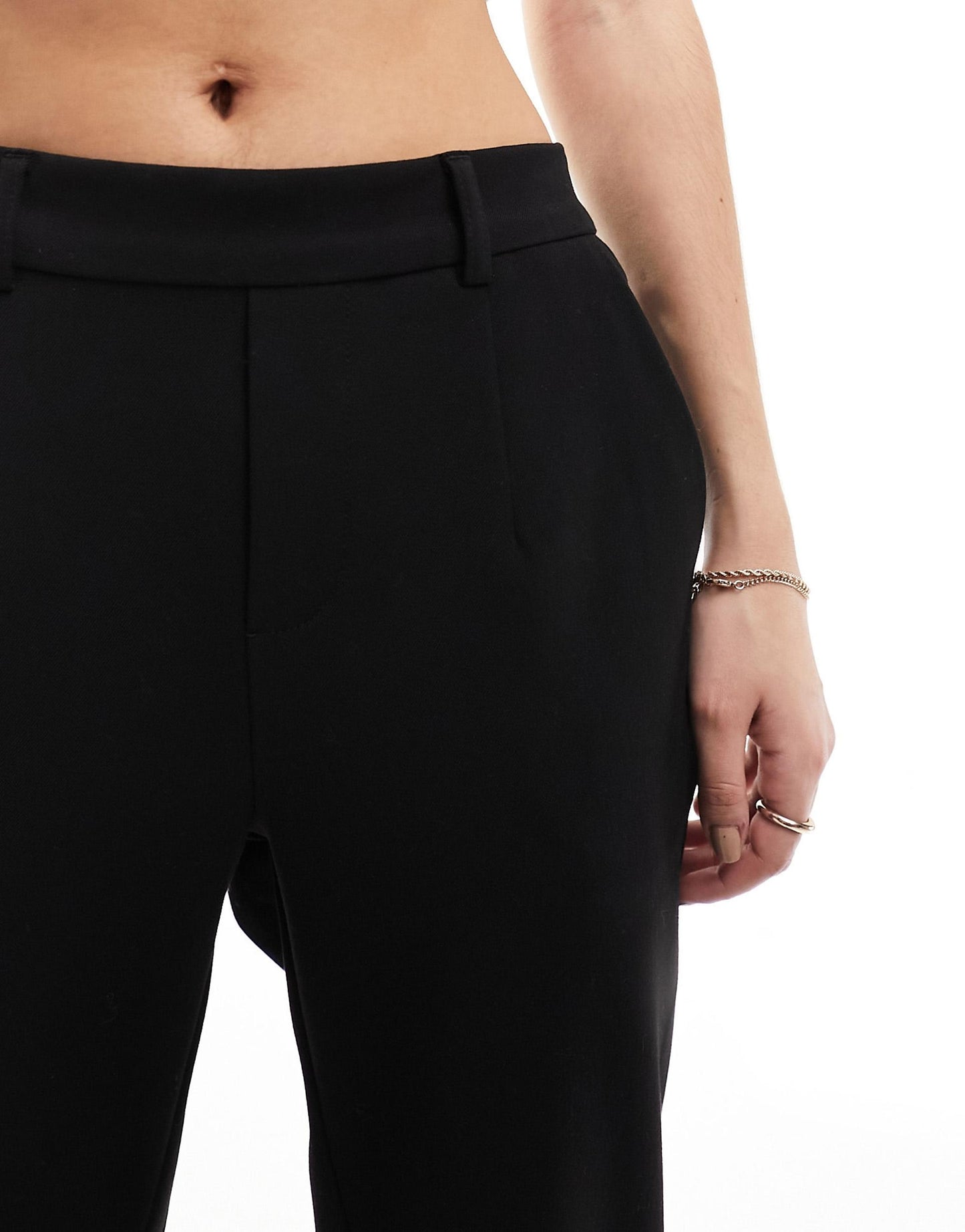 Cropped Tailored Slim Trousers
