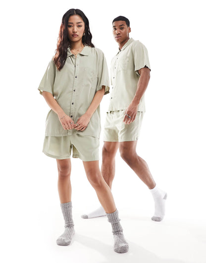 Woven Sleep Shirt And Short Set