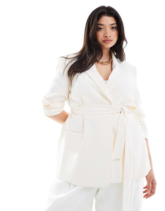 Curve Tailored Belted Blazer