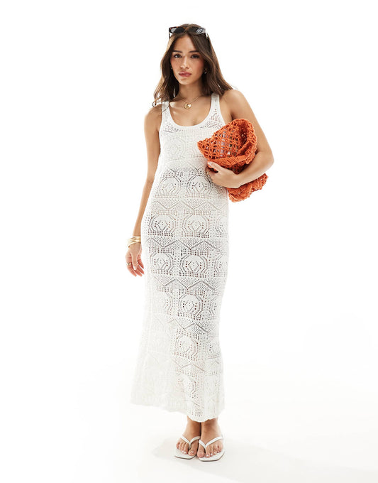 Open Knit Maxi Dress