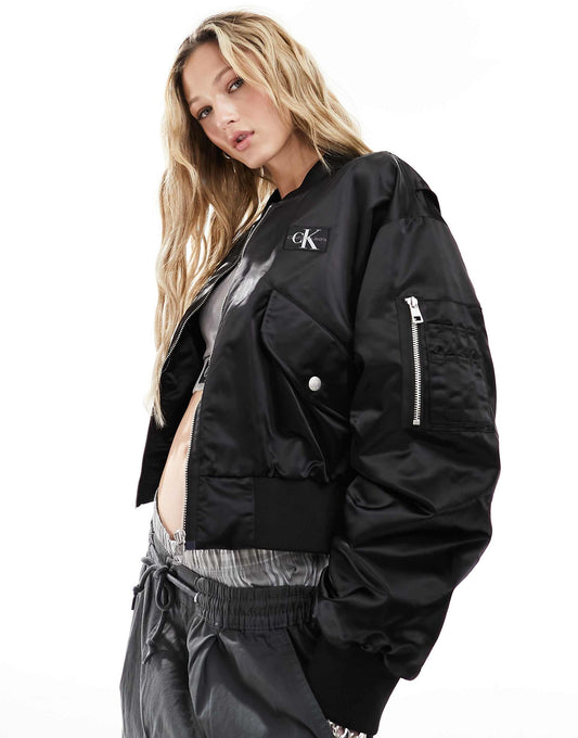 Bomber Jacket With Zip Details