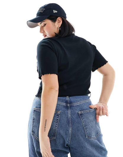 Plus Lettuce Edge Ribbed T-Shirt