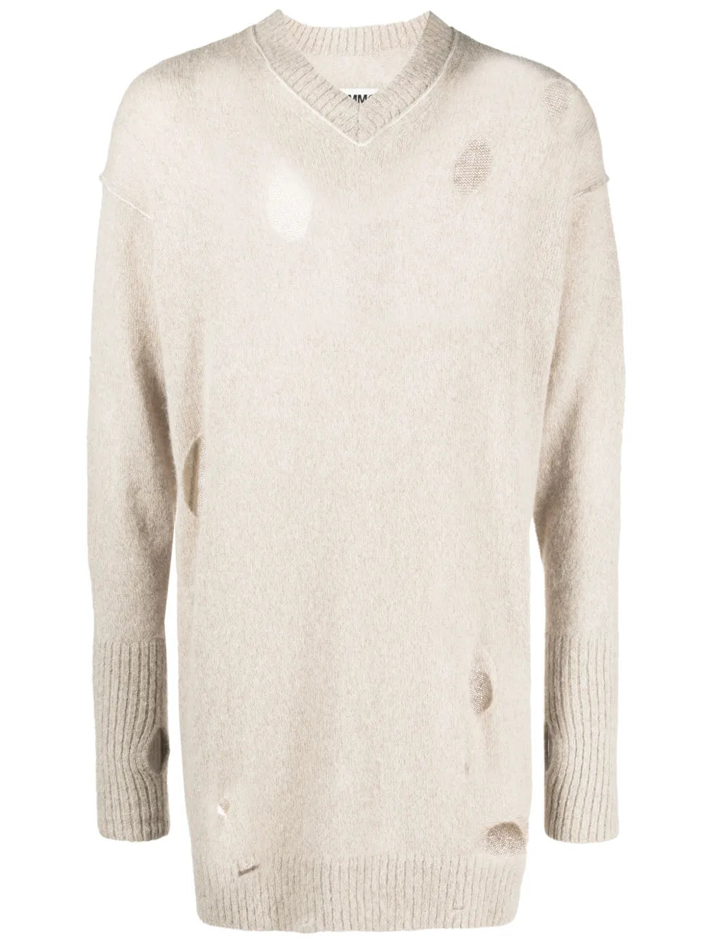 Distressed-Effect Knitted Jumper