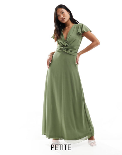 Petite Bridesmaid Wrap Front Maxi Dress