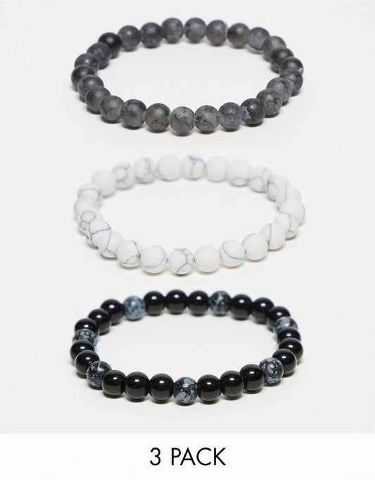 3 Pack Beaded Bracelet Set