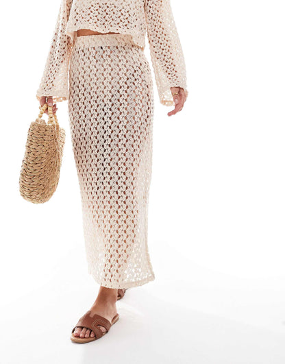 Petite Crochet Maxi Skirt Co-Ord