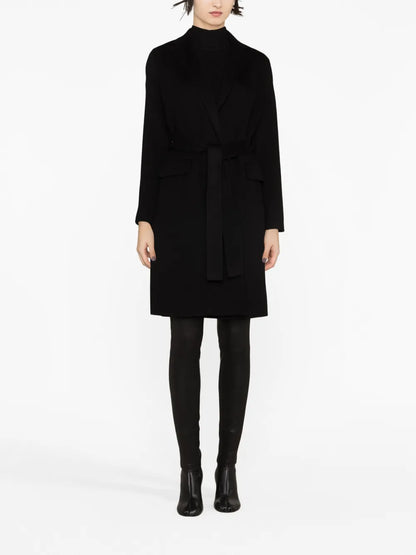 Belted-Waist Wool-Cashmere Coat