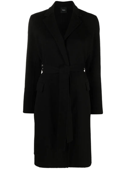 Belted-Waist Wool-Cashmere Coat